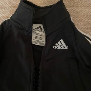Baby Adidas black and white tracksuit